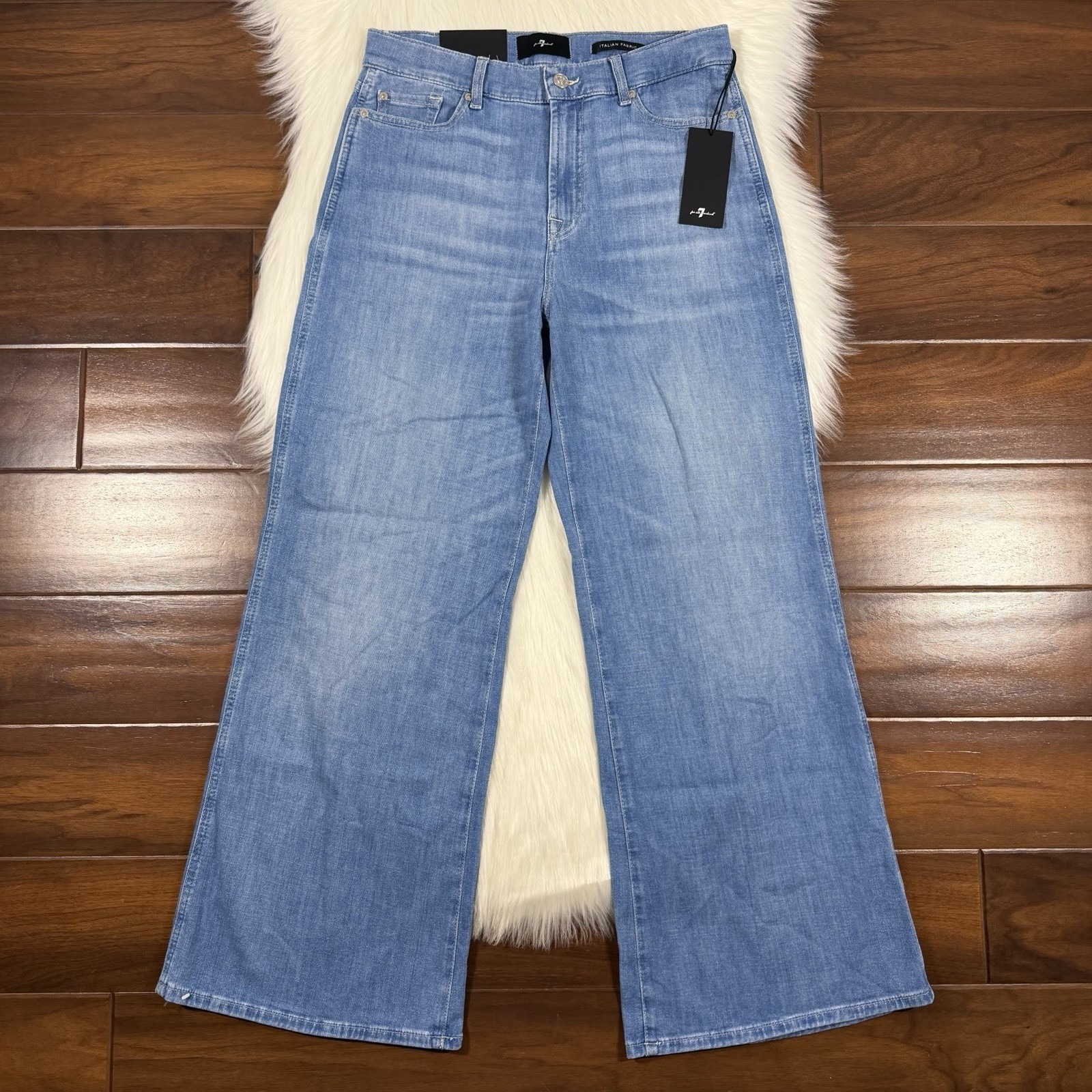 7 For All Mankind Women's Size 29 Charleston Lotta Wide Leg Cropped Denim Jeans